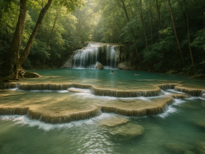 Erawan watervallen bezoeken vanuit Kanchanaburi