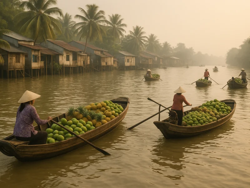 Reizen door de Mekongdelta in Vietnam
